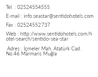 Sentido Sea Star Hotel iletiim bilgileri